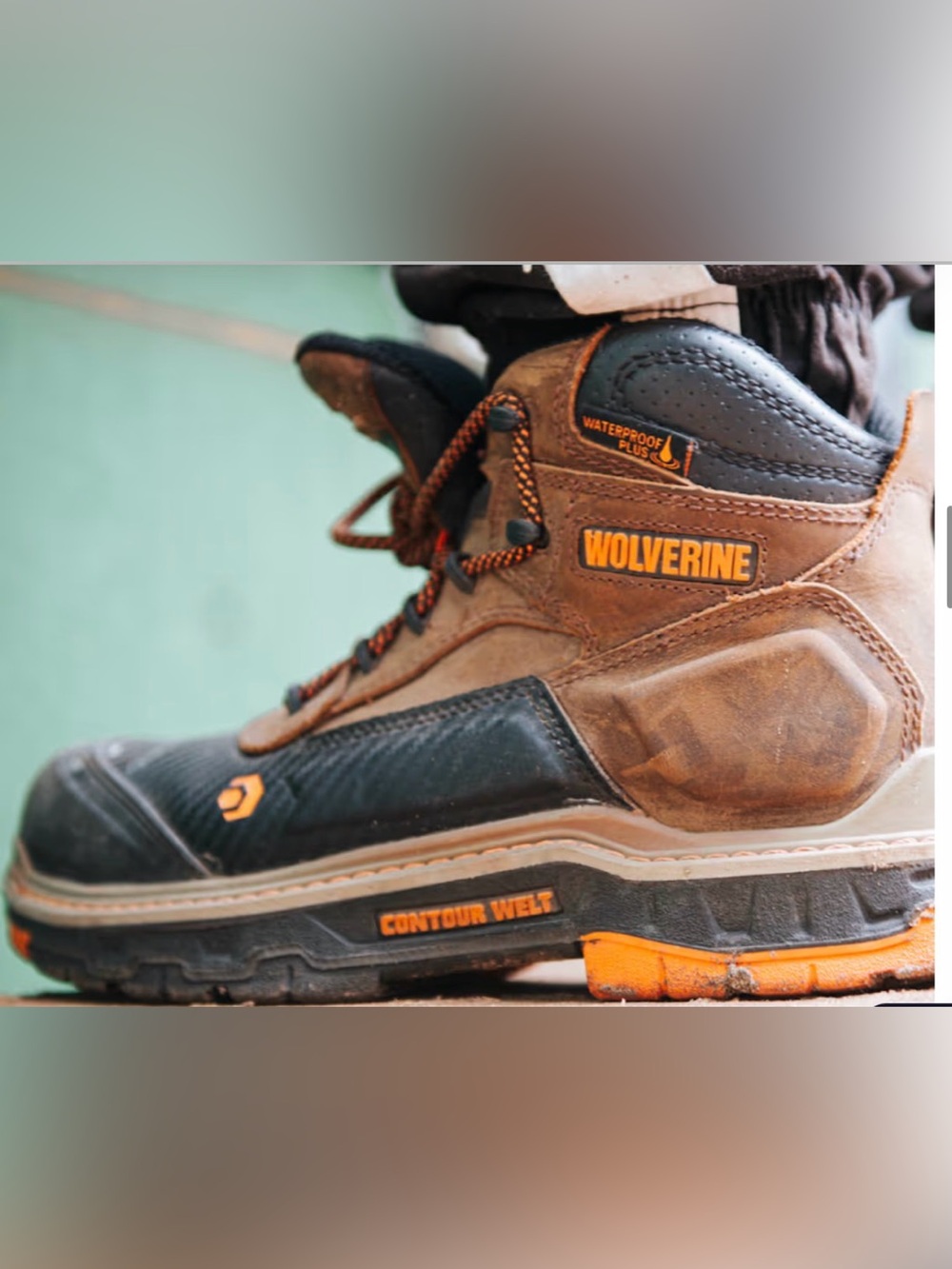 Wolverine Men’s Overpass 6” Waterproof Work Boots – Brown – Size 9 – EUC